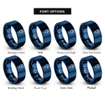 font options for inside engraving on blue power plug rings