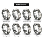 font options for inside engraving on grey power plug rings