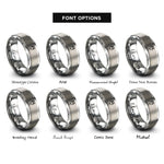 font options for inside engraving on gray power plug rings