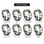 font options for inside engraving on grey power plug rings