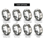 font options for inside engraving on grey power plug rings
