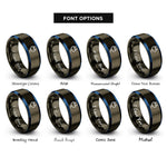 font options for inside engraving on gunmetal & blue power plug rings