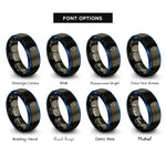 font options for inside engraving on gunmetal & blue power plug rings