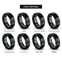 font options for inside engraving on gunmetal & blue power plug rings