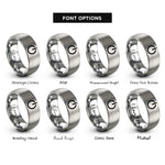 font options for inside engraving on gray power symbol rings
