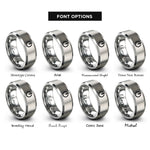 font options for inside engraving on grey power symbol rings