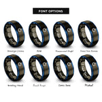 font options for inside engraving on gunmetal & blue power symbol rings