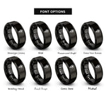 font options for inside engraving on black pozidriv rings