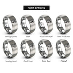 font options for inside engraving on silver pozidriv rings