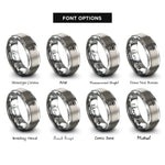 font options for inside engraving on grey pozidriv rings