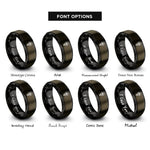 font options for inside engraving on gunmetal & black pozidriv rings