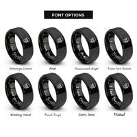 font options for inside engraving on black ppe required rings