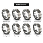 font options for inside engraving on gray ppe required rings