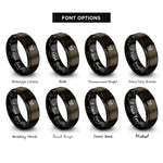 font options for inside engraving on gunmetal & black ppe required rings