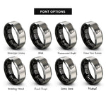 font options for inside engraving on black & silver practice mute rings