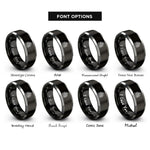 font options for inside engraving on black & grey prague castle rings