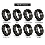 font options for inside engraving on black prague castle rings