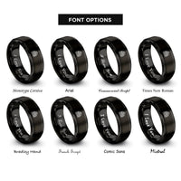 font options for inside engraving on black prague castle rings