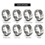 font options for inside engraving on silver prague castle rings