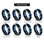 font options for inside engraving on blue & grey prawn rings
