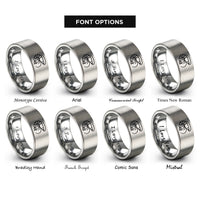 font options for inside engraving on gray prawn rings