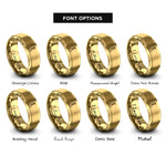 font options for inside engraving on gold prayer halo rings