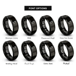 font options for inside engraving on black praying hands rings