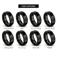 font options for inside engraving on black praying hands rings