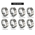 font options for inside engraving on gray praying hands rings