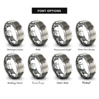 font options for inside engraving on grey precipitate rings