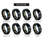 font options for inside engraving on gunmetal & blue precipitate rings