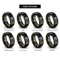font options for inside engraving on gunmetal & blue precipitate rings