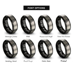 font options for inside engraving on black & silver presser foot rings