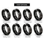 font options for inside engraving on black & silver presser foot rings