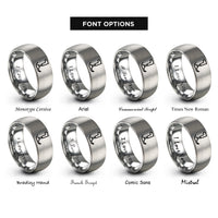font options for inside engraving on gray presser foot rings