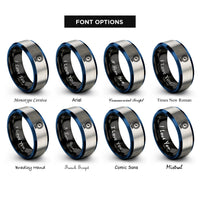 font options for inside engraving on black & blue & gray pressure gauge rings
