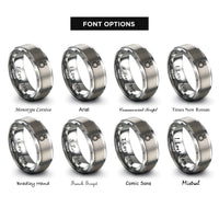font options for inside engraving on silver pressure ring rings