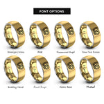 font options for inside engraving on gold & silver pretzel rings