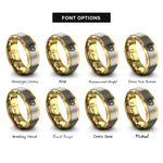 font options for inside engraving on gold & grey pretzel rings