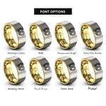 font options for inside engraving on gold & silver pretzel rings