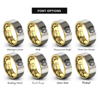 font options for inside engraving on gold & silver pretzel rings