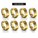 font options for inside engraving on gold pretzel rings