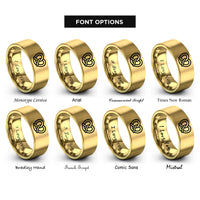 font options for inside engraving on gold pretzel rings