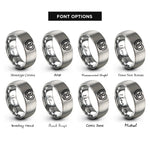 font options for inside engraving on grey pretzel rings