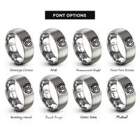 font options for inside engraving on grey pretzel rings