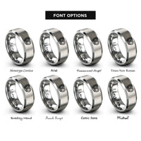 font options for inside engraving on silver pretzel rings