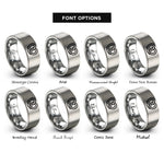 font options for inside engraving on silver pretzel rings