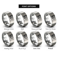 font options for inside engraving on silver pretzel rings