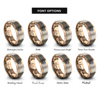 font options for inside engraving on rose gold pretzel rings