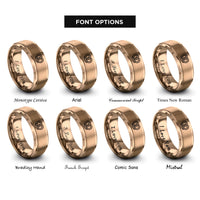font options for inside engraving on rose gold pretzel rings